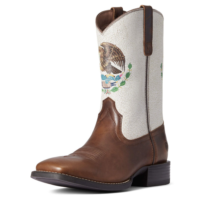 Botas Vaqueras Ariat Sport Orgullo Mexicano Marrones/Blancas Hombre - Chile 249-MSGUVK